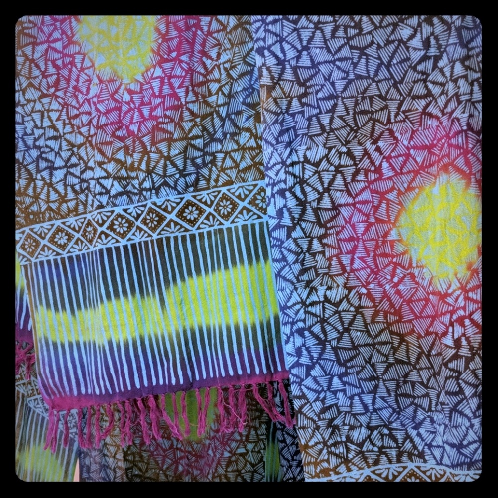 Tie dye handmade craft scarf